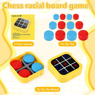 Jeu de société Fidtoy 5-en-1 électronique et tactile, Rechargeable et portable, avec 5 jeux : Puissance 4, Maître de mémoire, Tape-taupe, Jeu de mélodie et Morpion à deux joueurs, pour les 3 ans et plus.