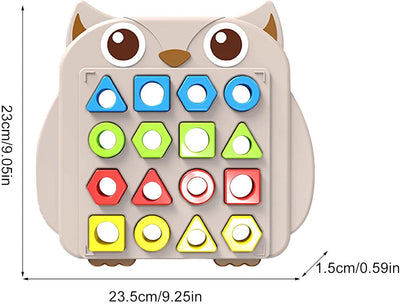 Fun Owl Pairing Shapes with Pattern Cards Two Players Challenge - 104