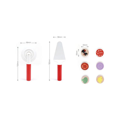 Ensemble de jeu de pizza en bois - Jouets de motricité fine