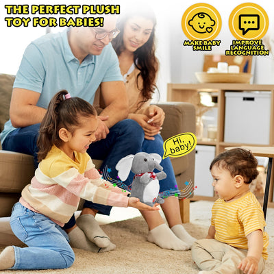 Peluche parlante Fidtoy Éléphant Dansant pour bébés et tout-petits