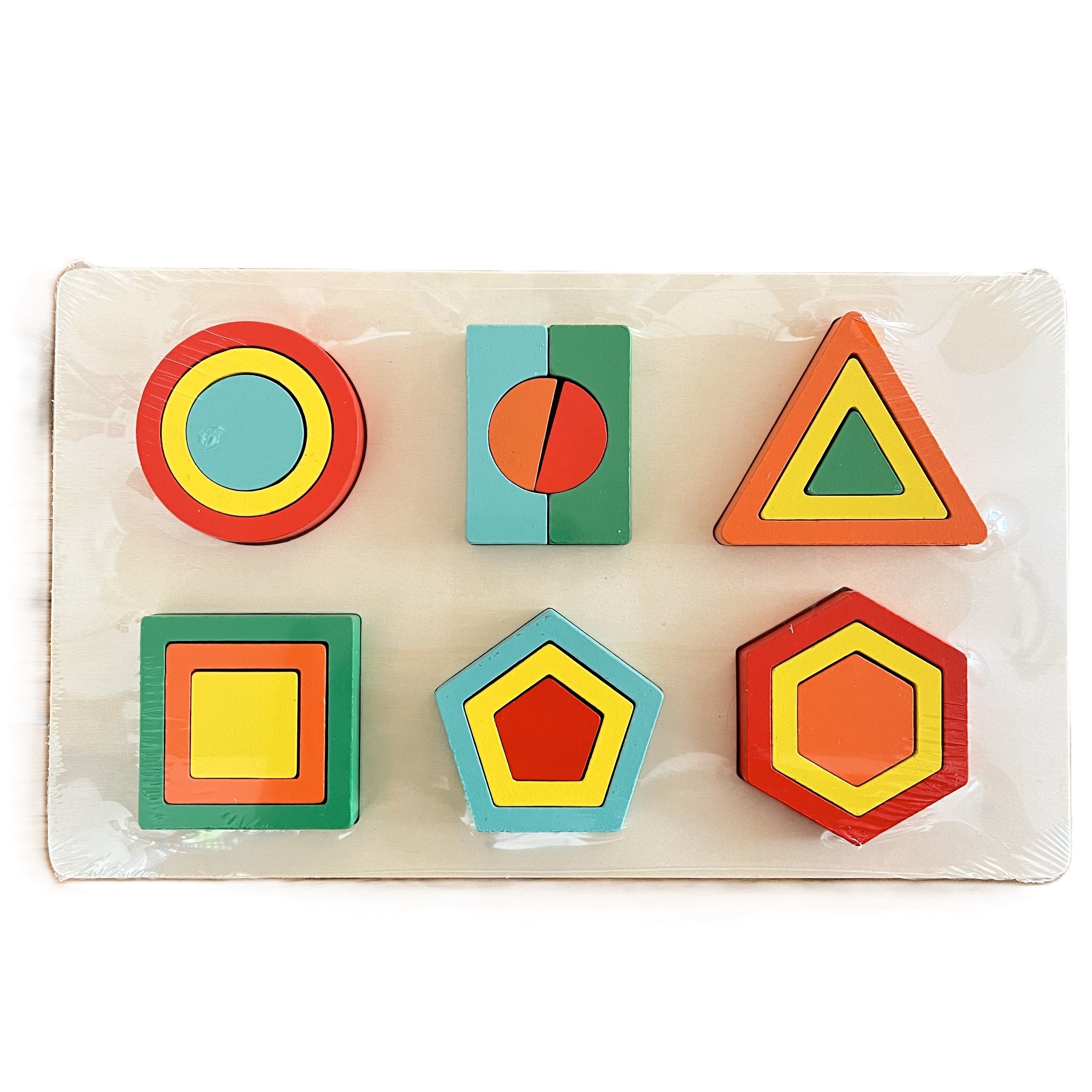 Rompecabezas de 6 piezas con formas en relieve