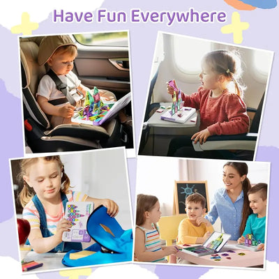 TravelTiles™ Mini Kit Magnético de Construcción - Mantiene a los Niños Entretenidos y Aprendiendo en Cualquier Lugar