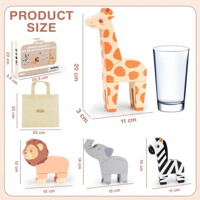Fidtoy 16PCS Magnetic Mix & Match Jungle Animals for Ages 1–5