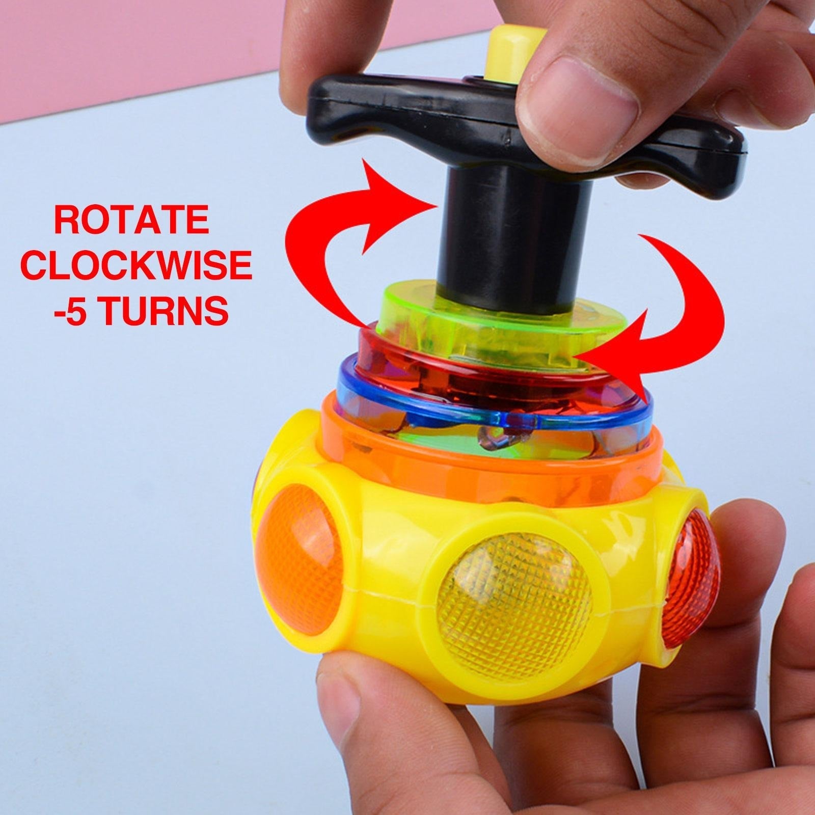 Fidtoy Light and Music UFO Gyro Spinning Top Toy for Kids Active Sensory Indoor Fun