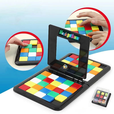 Fidtoy Multiplayer Magic Square Block Puzzle Game for Kids 5+ Portable Two Player Pattern Matching Board
