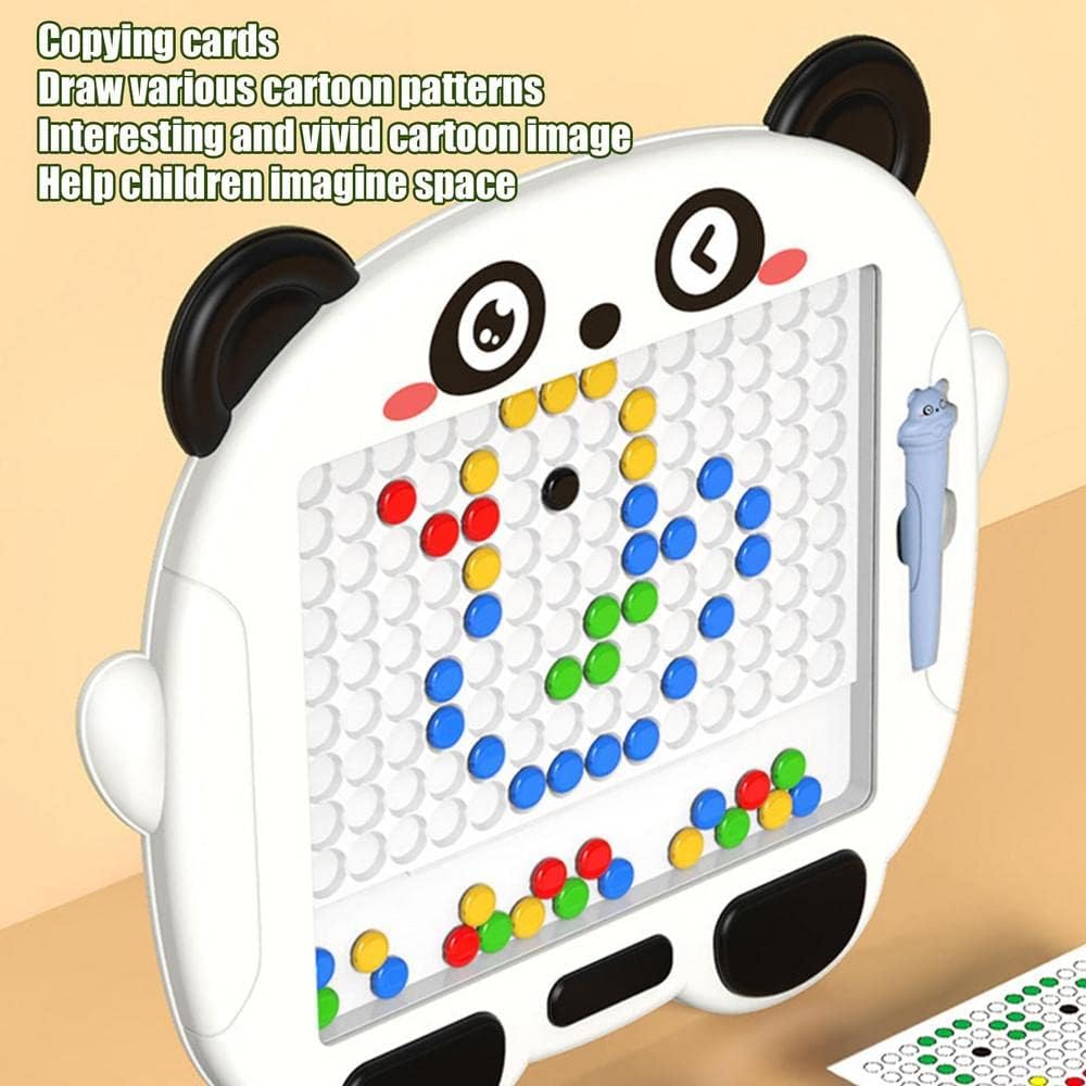 Fidtoy Panda Magnetic Drawing Bead Tablet Plastic Mess Free Magnetic Bead Drawing Board for Kids Ages 3+