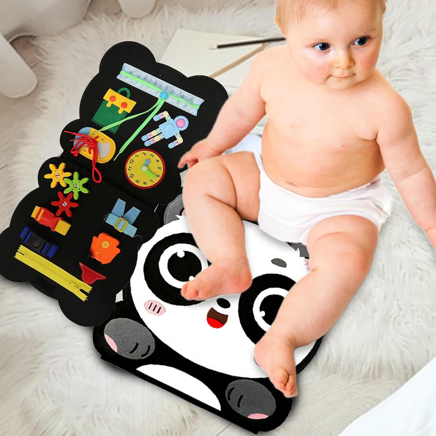 Imtrub Fieltro Panda, Bonito Juguete Cuentos Fieltro Pandas | El aula preescolar debe tener un fieltro de aprendizaje de educación temprana