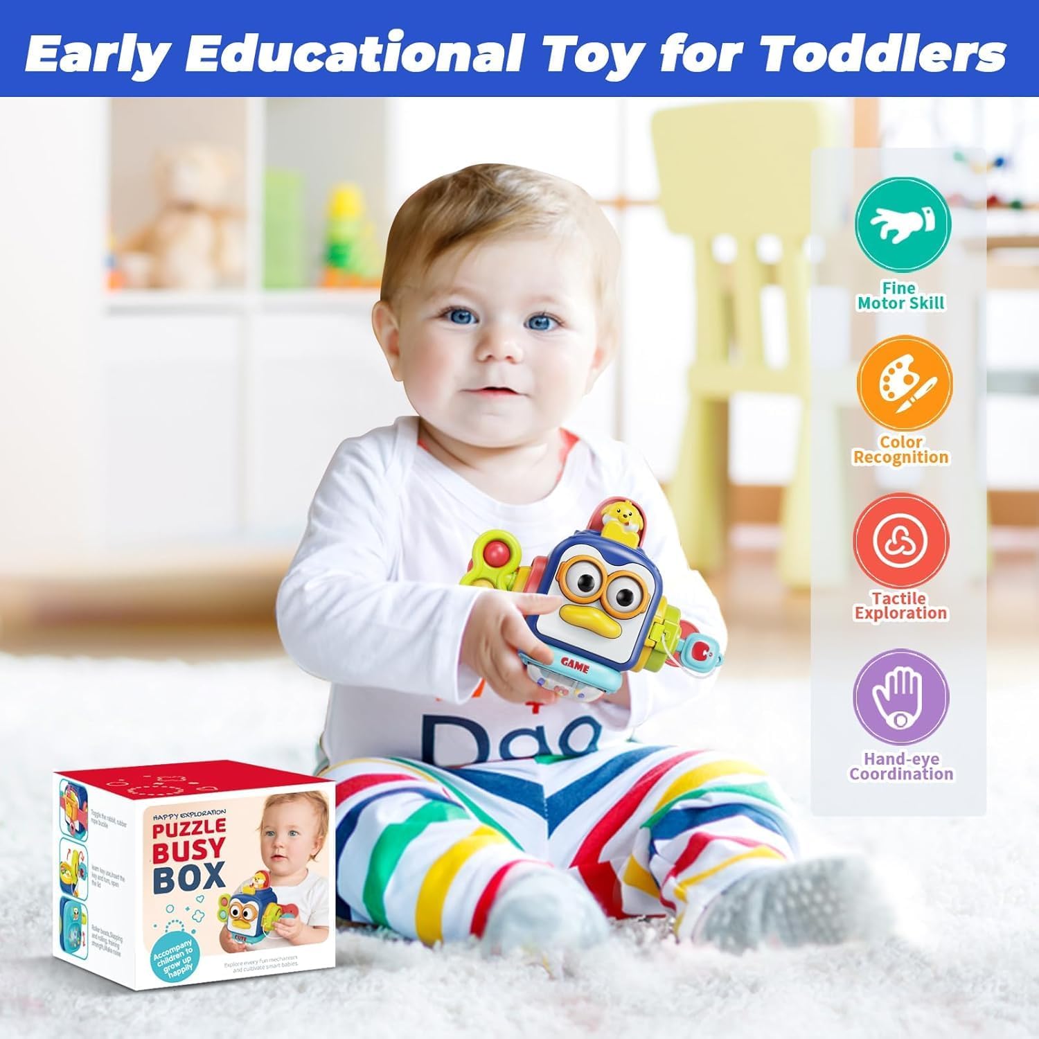 Juguete Cubo de Actividades de Viaje Fidtoy Penguin para Bebés