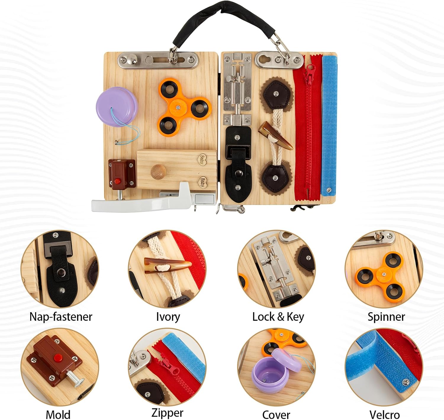 Dementia Activities for Seniors,Dementia Products for Elderly,Busy Board for Adults with Dementia,Fidget Games for Seniors,Sensory Toy for Alzheimer's Patient,Fidget Board,Dementia Gifts