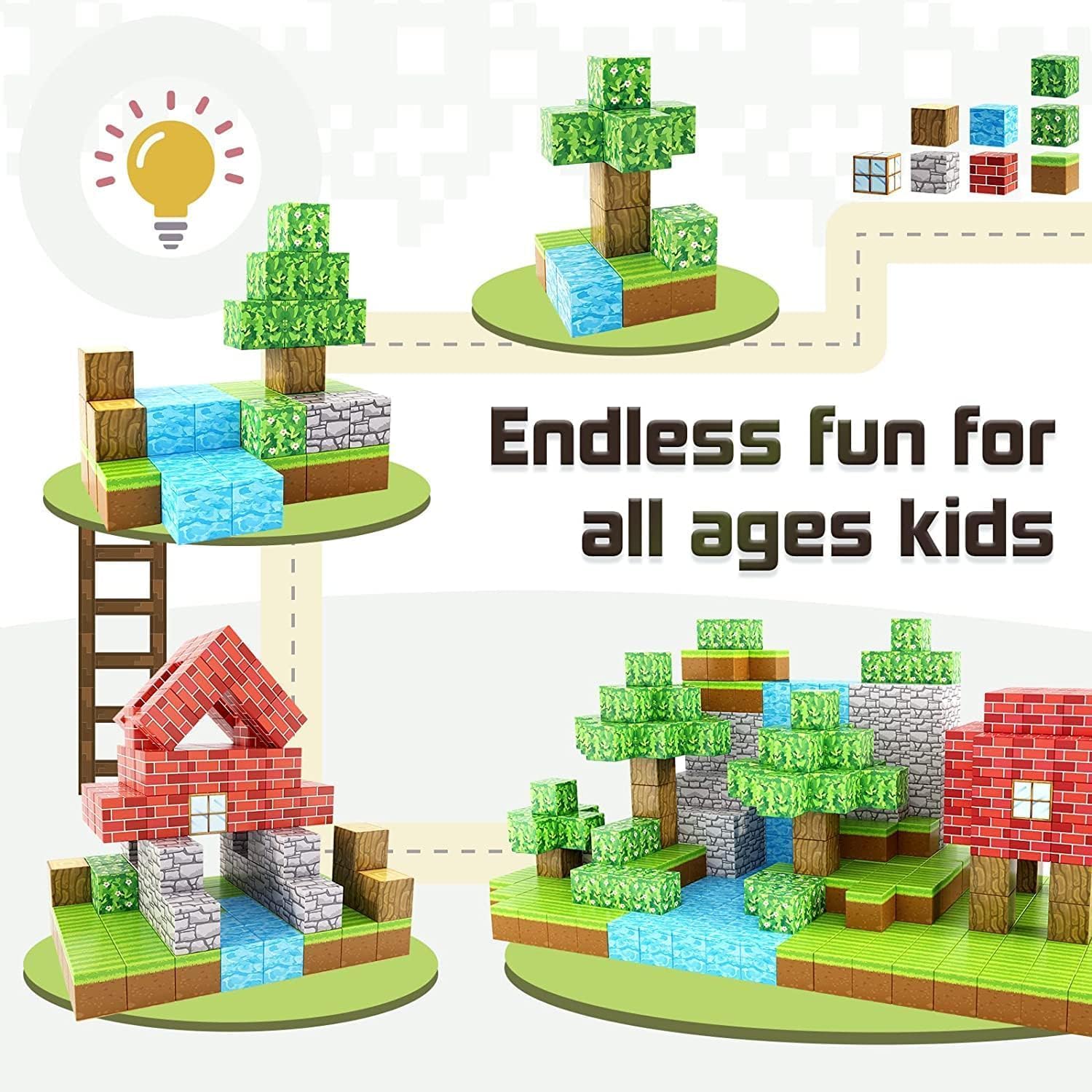 Super World Blocs de Construction Magnétiques Cubiques 128 pièces - B46