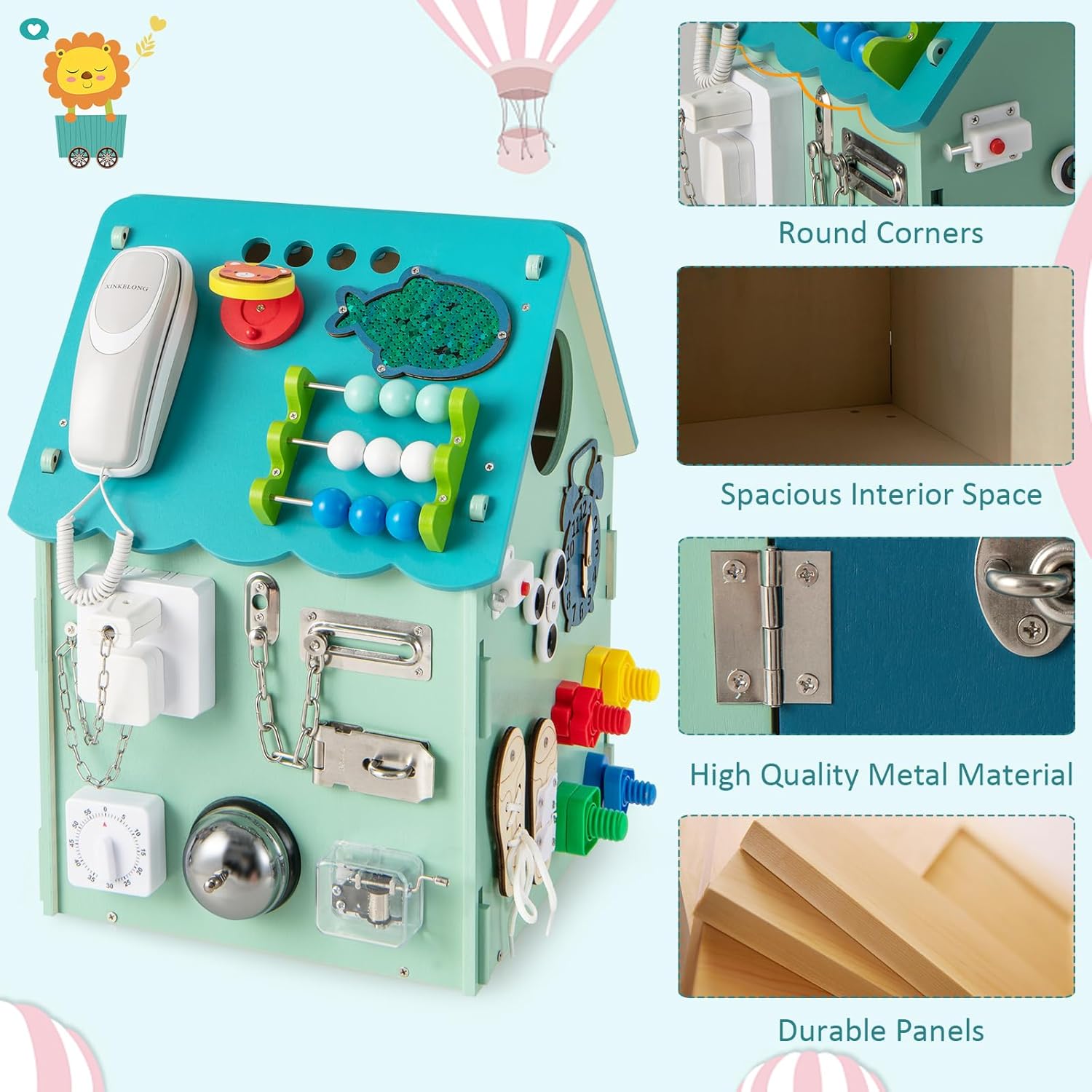 Fidtoy Casa de Juegos Montessori con Tablero de Actividades Multifuncional