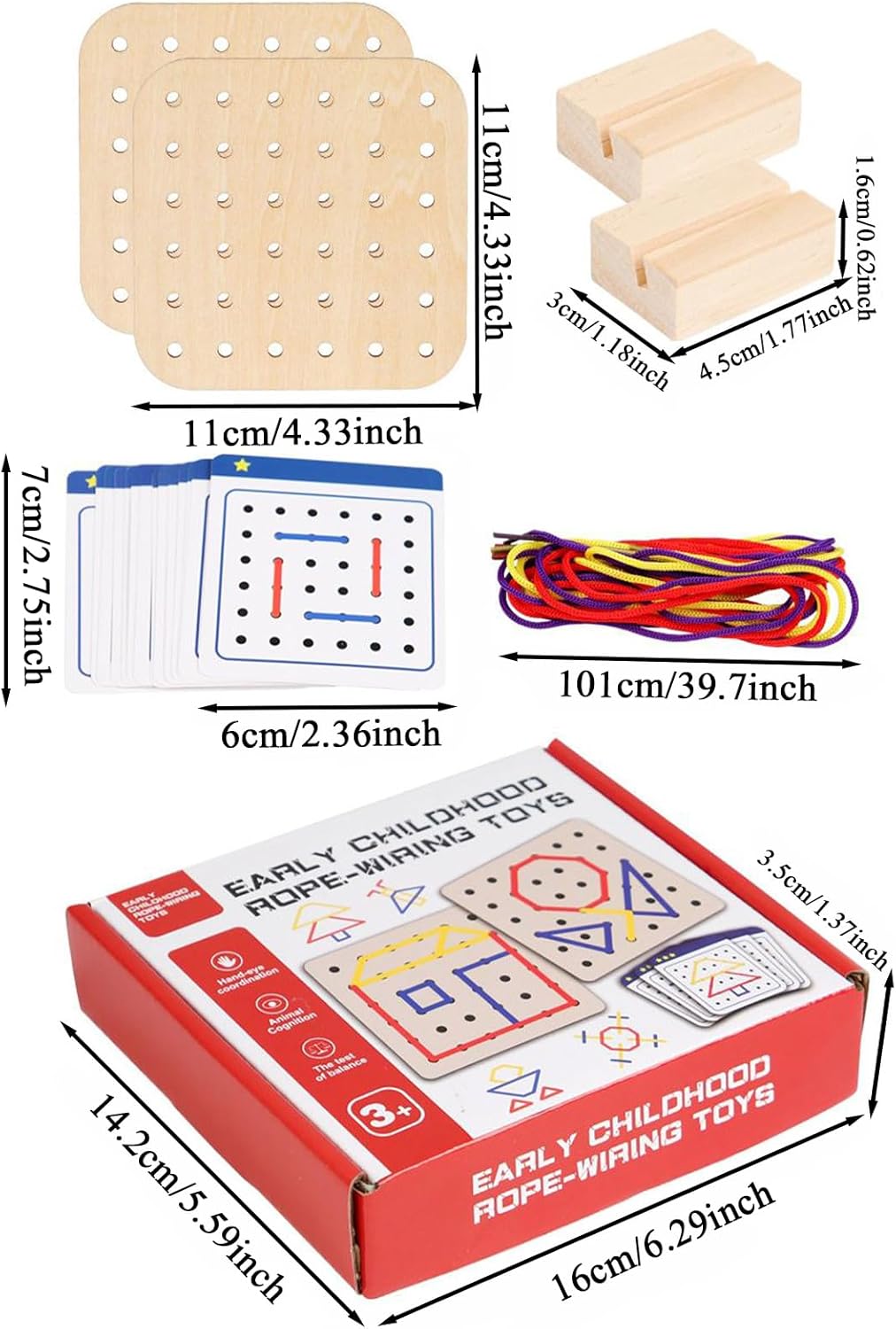 Juguetes de madera Mont-essori con cordones, juego de rompecabezas de educación temprana, juguetes de motricidad fina, juego de viaje, kit de costura para juguetes de primera infancia