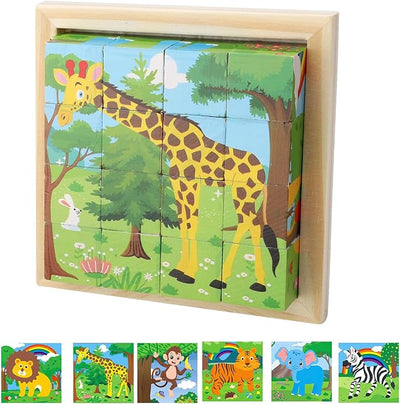 CubePuzzle – Divertido y Educativo – Rompecabezas de Bloques de Madera 3D