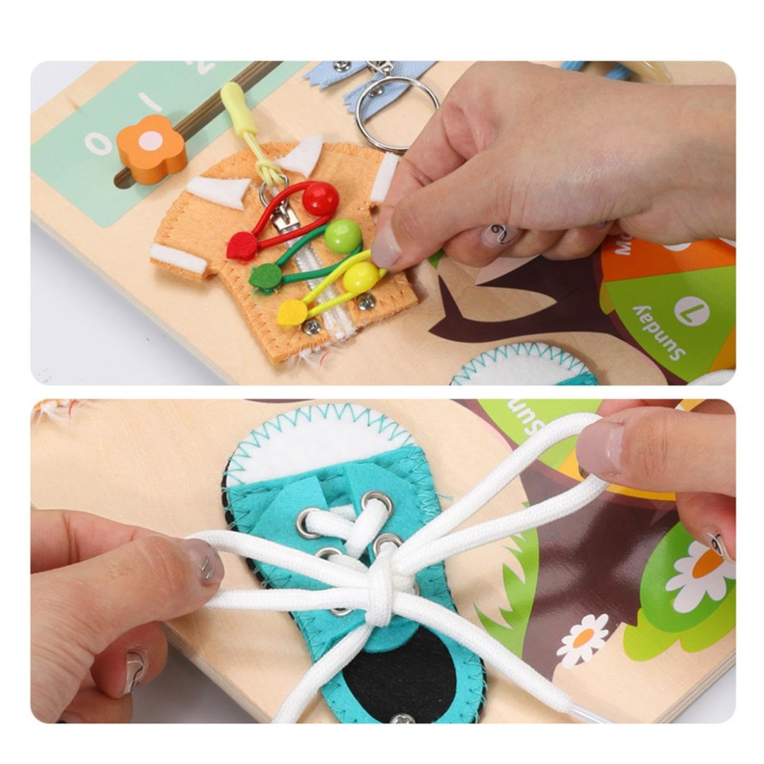 Tablero de actividades de madera Juguete Montessori para regalo de cumpleaños para niños Avión de viaje Estilo B | Educativo | Otros juguetes educativos