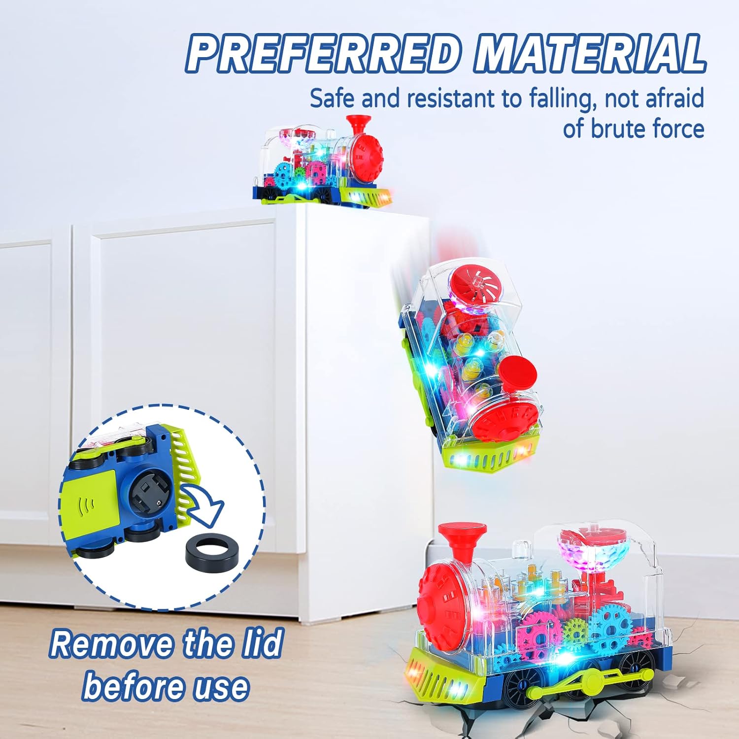 Fidtoy Train musical lumineux pour tout-petits | Jouet interactif pour tout-petits avec lumières et musique