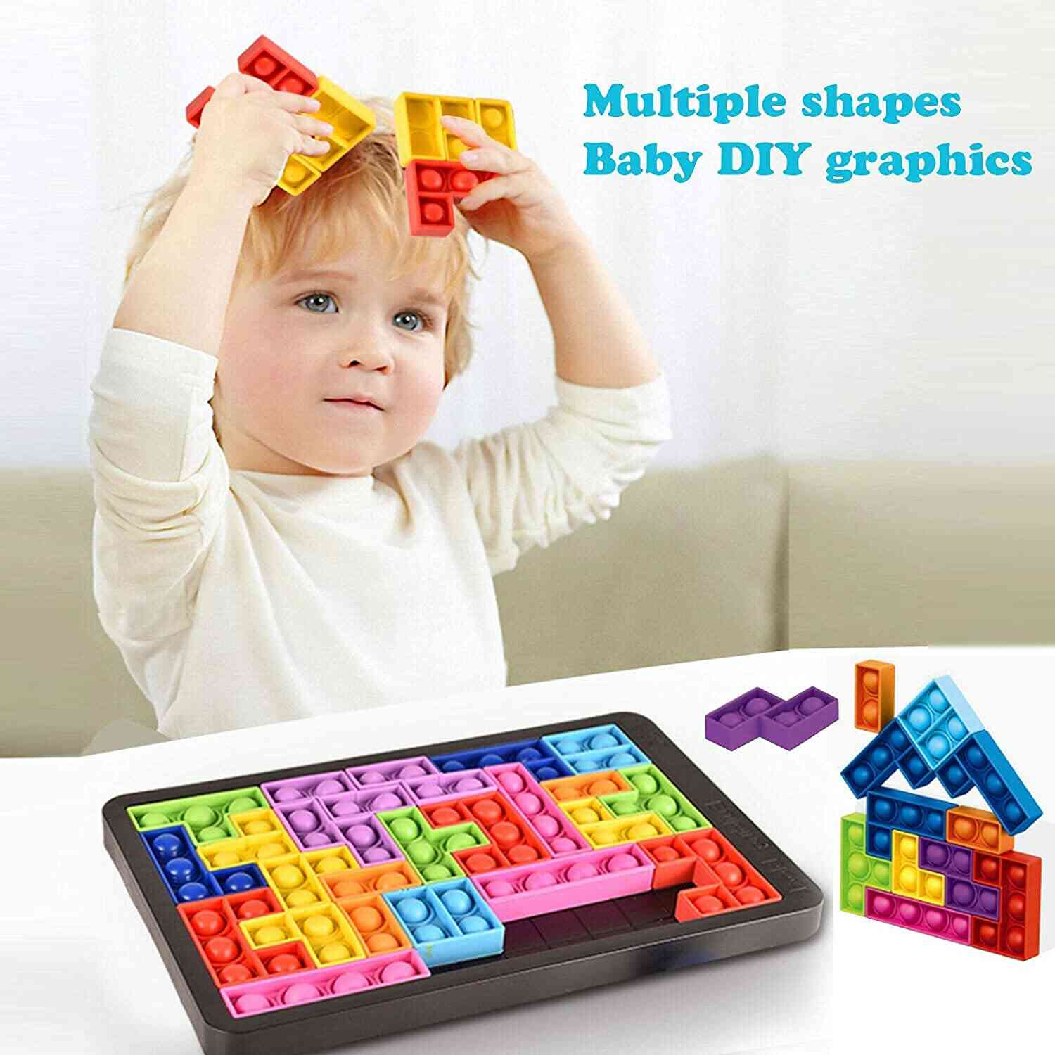 Montessori Australia TetrisPOP™ Puzle de burbujas antiestrés 2 en 1