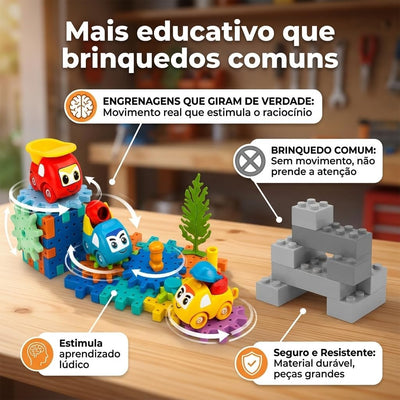 Fidtoy – Jouet de Construction d'Engrenages pour Enfants, 18 Pièces – Ensemble de Construction Interactif à Engrenages Rotatifs pour l'Apprentissage des STIM, la Construction Créative et le Développement de la Motricité Fine, pour les 3 Ans et Plus