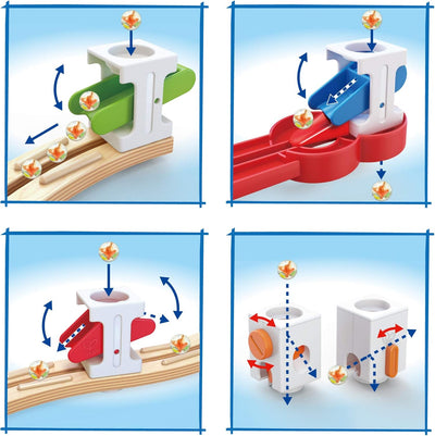 Fidtoy Wooden Marble Run Construction Building Set STEM Toy