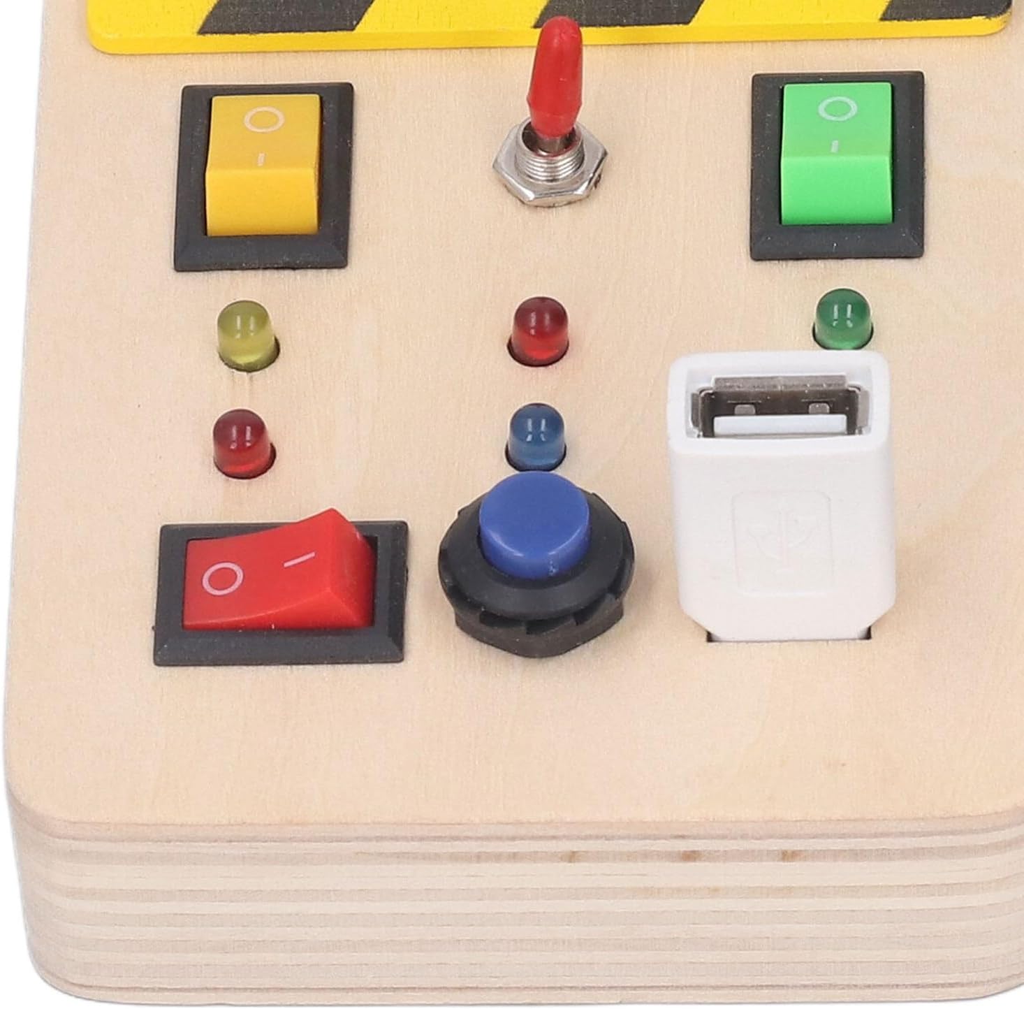 idtoy Tablero de Actividades LED Montessori para Niños Pequeños, Juguete Sensorial de Interruptores de Luz con Cables y Botones para Habilidades Motoras Finas, Juguete Silencioso de Viaje, Regalo
