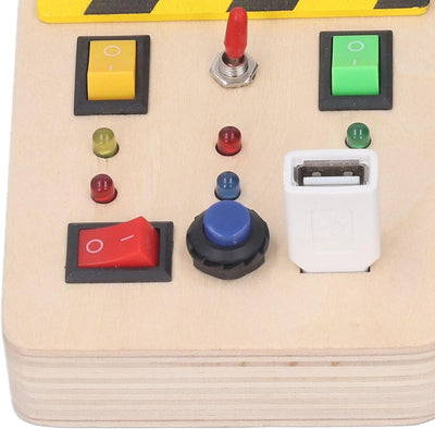 idtoy Tablero de Actividades LED Montessori para Niños Pequeños, Juguete Sensorial de Interruptores de Luz con Cables y Botones para Habilidades Motoras Finas, Juguete Silencioso de Viaje, Regalo
