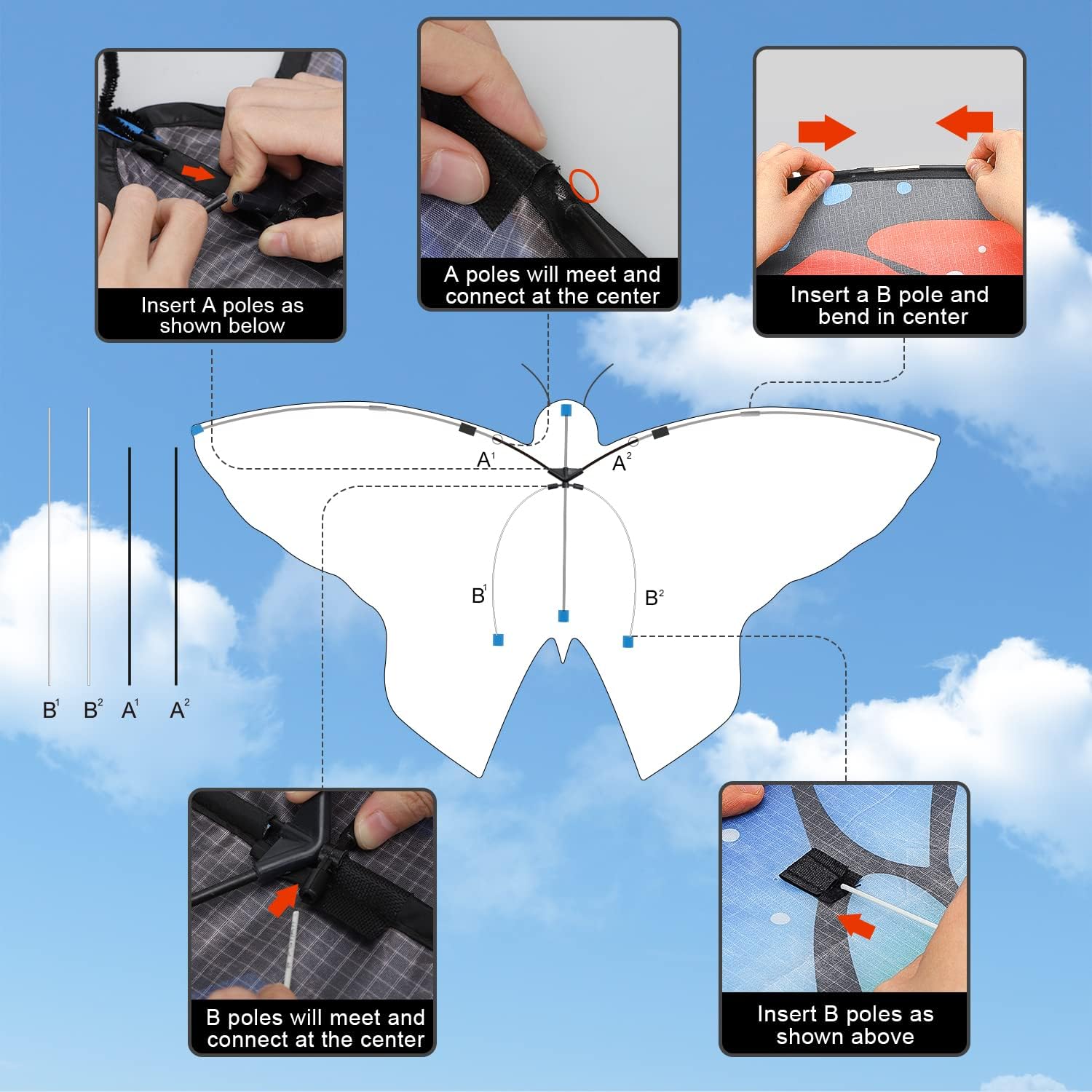 Cerf-volant papillon pour enfants