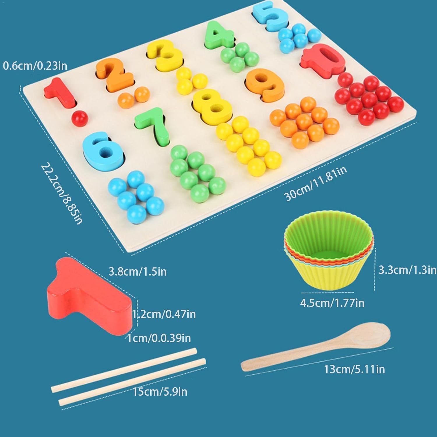 Jeu de perles sur planche en bois - Puzzle de codage couleur sûr | Jouets en bois Montessori, perles à clip pour entraînement cérébral, jouets de perles avec baguettes, puzzles éducatifs précoces pour Noël, cadeau de fête d'anniversaire Générique