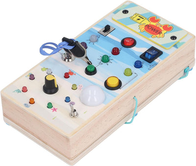 Fidtoy Montessori Tablero Ocupado con Interruptor de Luz LED Tablero Sensorial de Doble Cara Laberinto Magnético Juguete Educativo de Habilidades Motoras Finas Juguete de Viaje Silencioso Regalo