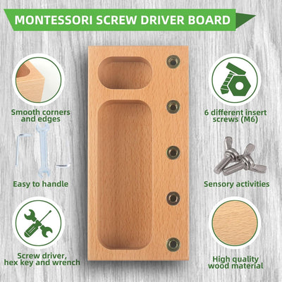 Fidtoy Montessori Screwdriver Busy Board for Toddlers – Fine Motor Skill Toy