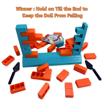 Fidtoy Humpty Dumpty Demolition Wall Game for Kids Brick Stacking Strategy Family Challenge Toy