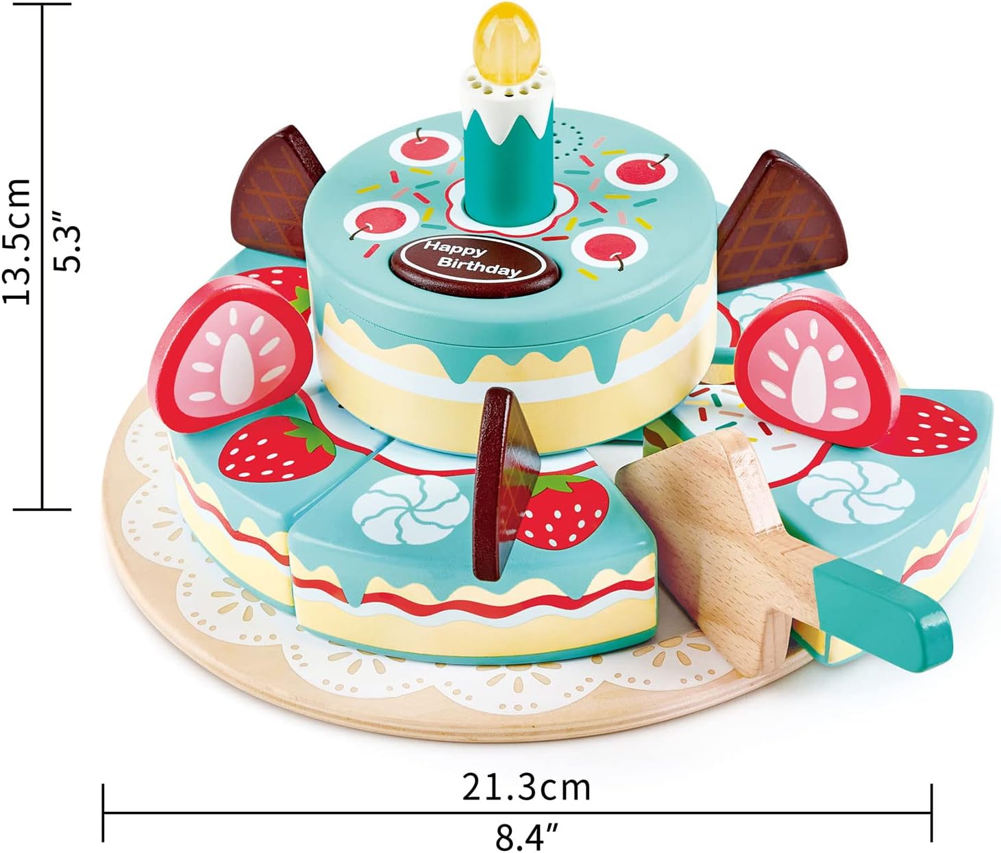Fidtoy Interactive Birthday Cake Toy Light Sound Pretend Play Set