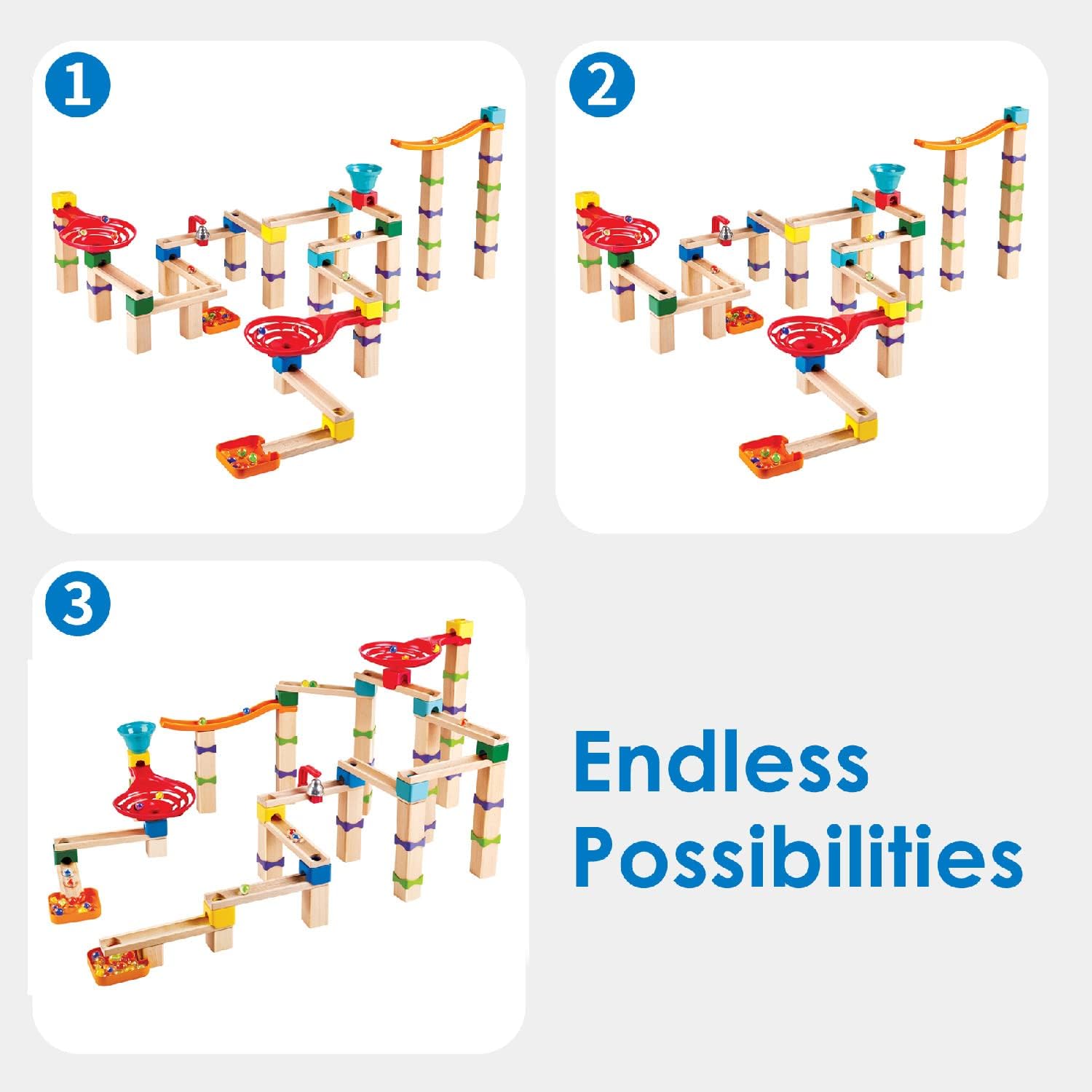 Fidtoy Marble Run DIY Race Track Set Building Toy for Kids 3+
