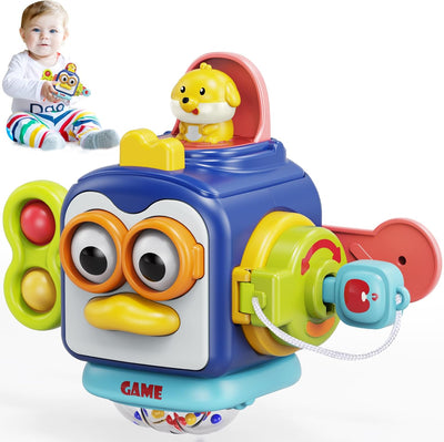 Fidtoy Montessori Busy Activity Cube for Babies – Sensory Travel Toy for Fine Motor Learning and Toddler Development