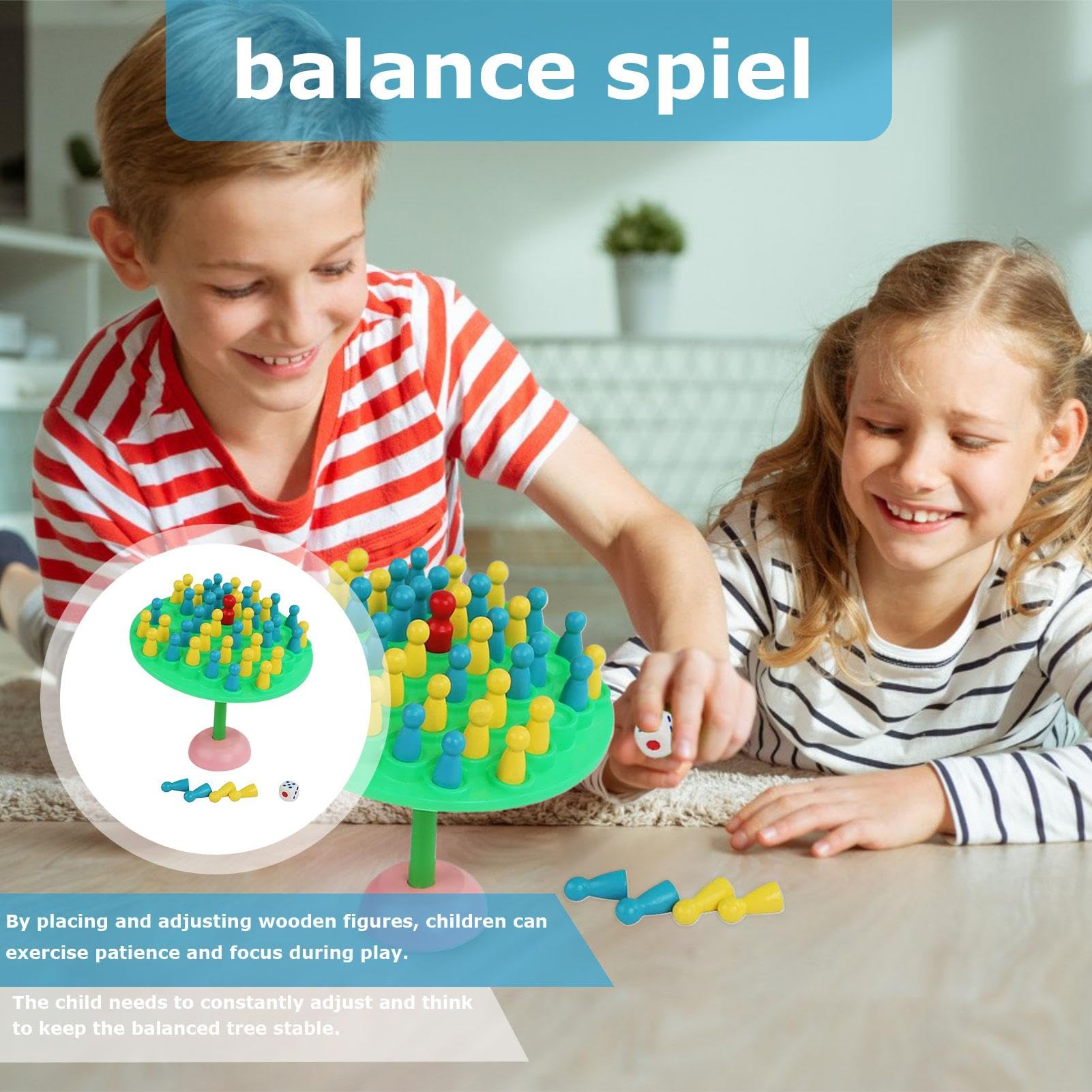 Juguete Fidtoy Balance Tree – Juego interactivo de madera apilable para niños mayores de 3 años