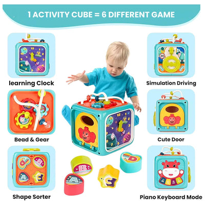 Fidtoy Cubo de Actividades Multifuncional para Niños Pequeños 18M+