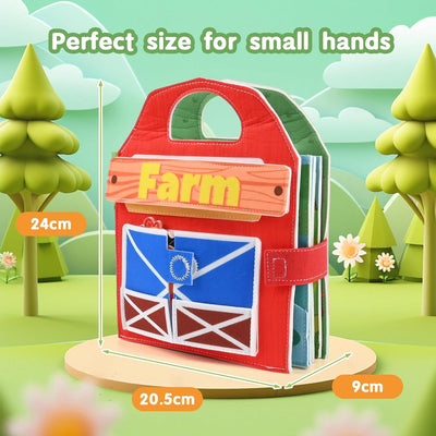 Libro tranquilo de granja de fieltro 3D, juguete Montessori de tablero de actividades de 1 a 3 años, tablero de actividades de libro tranquilo para niños, juguete de regalo para niñas y niños