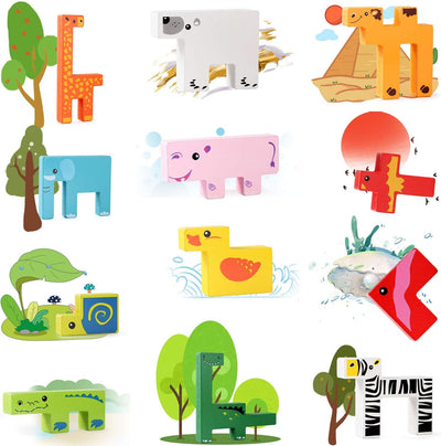 Jeu de société créatif en bois sur le thème des animaux - 298