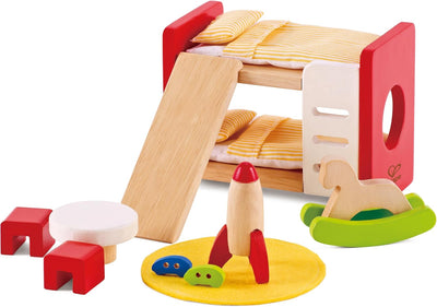 Fidtoy Maison de Poupée Meubles de Chambre d'Enfant en Bois Jouet d'Imitation