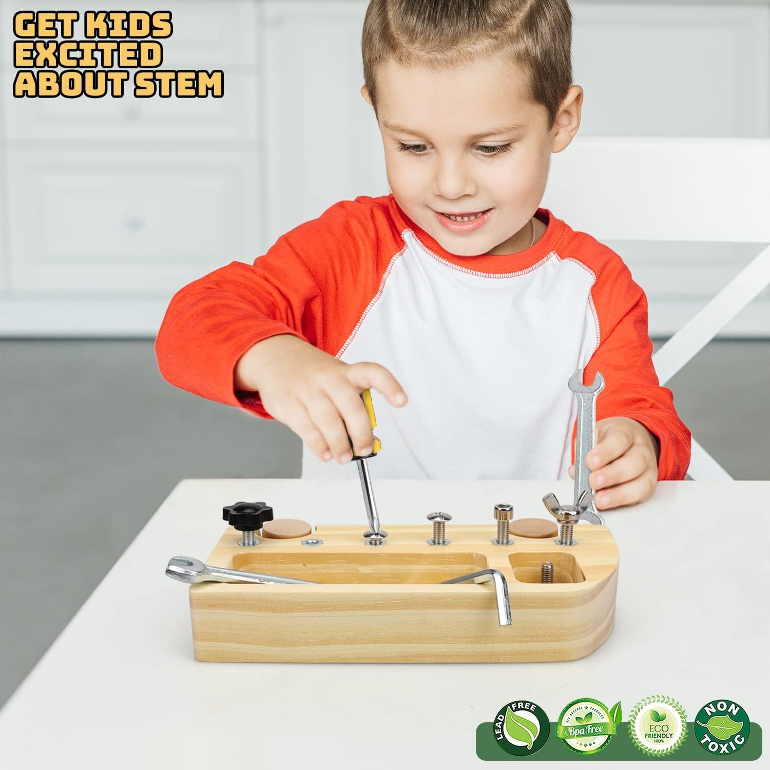 TOY Life Juego de tablero de destornilladores Montessori de madera para niños pequeños de 3, 4 y 5 años, juguetes sensoriales ocupados para aprender en preescolar