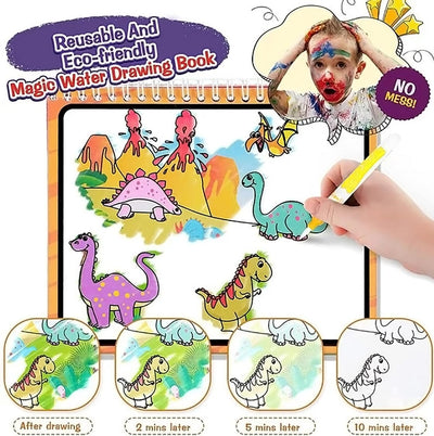 Fidtoy Magic Water Book - Actividad de colorear reutilizable de animales para niños de 3+ años