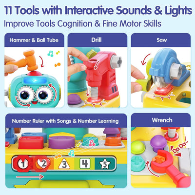 Fidtoy Robot Établi Jeu d'Outils pour Tout-petits Jouet Éducatif