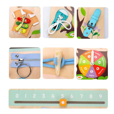 Tablero de actividades de madera Juguete Montessori para regalo de cumpleaños para niños Avión de viaje Estilo B | Educativo | Otros juguetes educativos