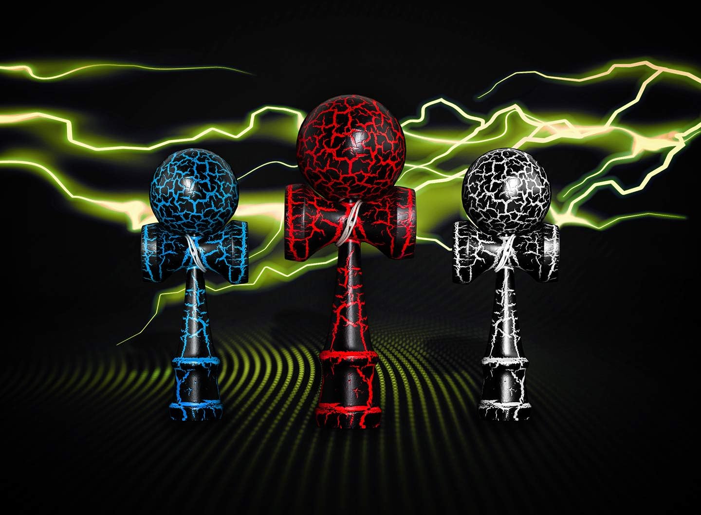 Juguete de habilidad de madera Fidtoy Kendama Cracks para niños