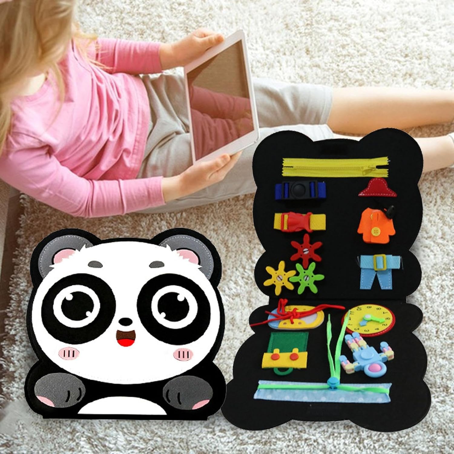 Imtrub Fieltro Panda, Bonito Juguete Cuentos Fieltro Pandas | El aula preescolar debe tener un fieltro de aprendizaje de educación temprana