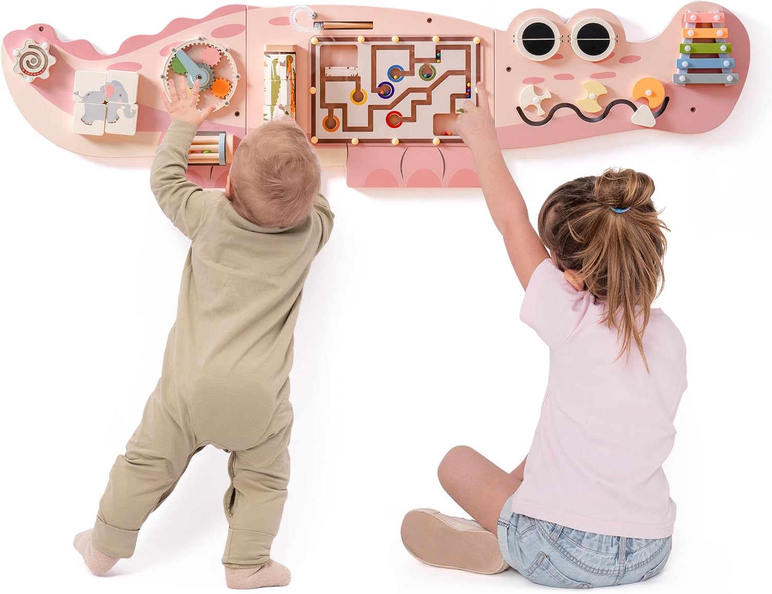 Fidtoy Robotime Busy Board montado en la pared - Juguete Montessori interactivo para niños