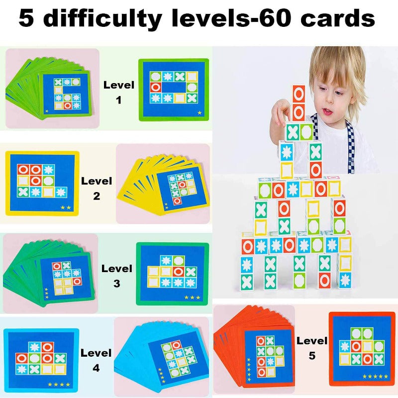 Fidtoy Jeu de société puzzle pour enfants, jeu de blocs à associer pour le développement du cerveau, jeu familial pour les 3 ans et plus, jouet d'entraînement à la pensée logique