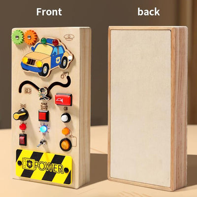 Fidtoy Montessori Busy Board with Light Switch Sensory Toy for Toddlers LED Switch Board Fine Motor Skills Learning Travel Quiet Toy Educational Gift