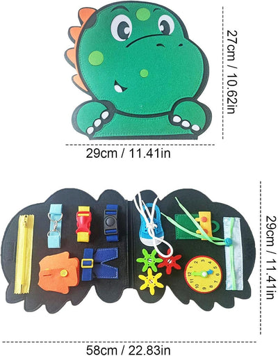 Felt Quiet Book - Felt Dinosaur Preschool Busy Book for Toddlers | Preschool Learning Activity Folder for Toddlers and Fiaoen Toy Book