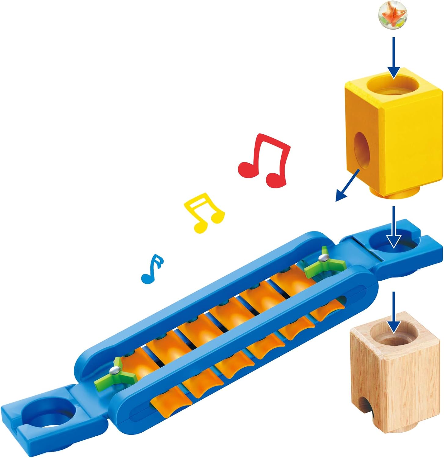 Fidtoy Wooden Marble Run Construction Building Set STEM Toy