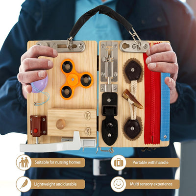 Dementia Activities for Seniors,Dementia Products for Elderly,Busy Board for Adults with Dementia,Fidget Games for Seniors,Sensory Toy for Alzheimer's Patient,Fidget Board,Dementia Gifts