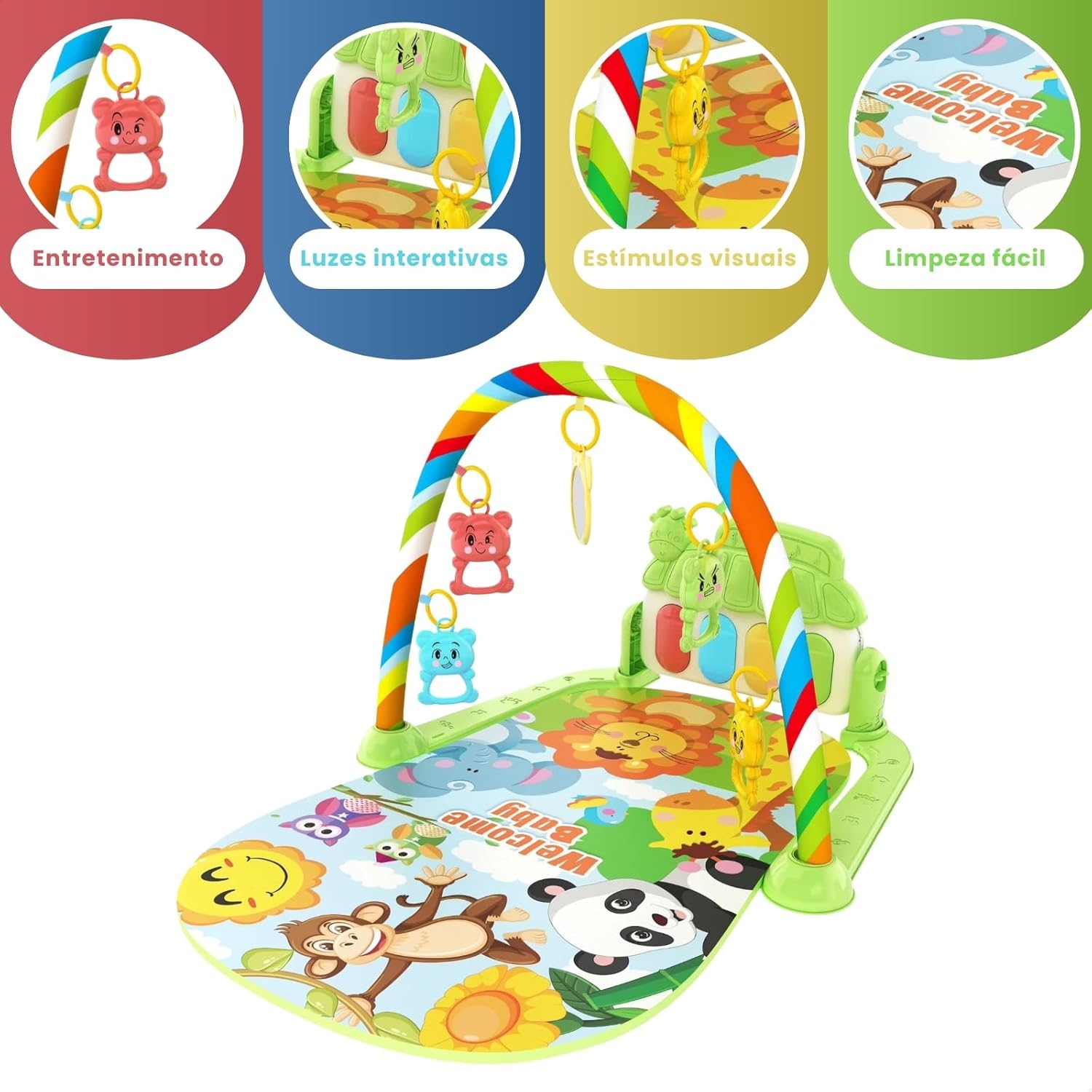 Tapis de jeu musical Fidtoy pour bébés et tout-petains – Jouets d'éveil interactifs et sensoriels
